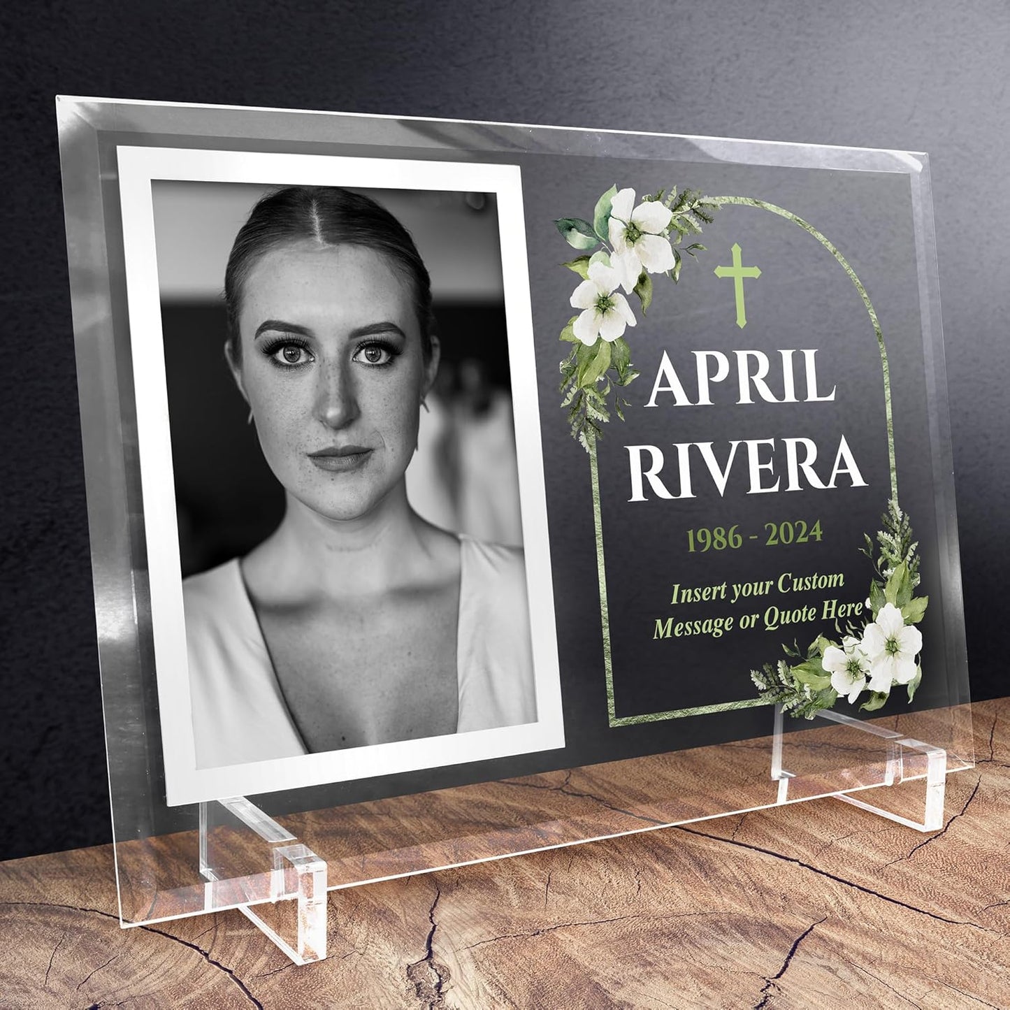 11"x8" Custom Glass Picture Frame for 4x6 Photo, Personalized Memorial Picture Frame, In Loving Memory Picture Frame and Celebration of Life Decorations (Design 3) 6 PCS