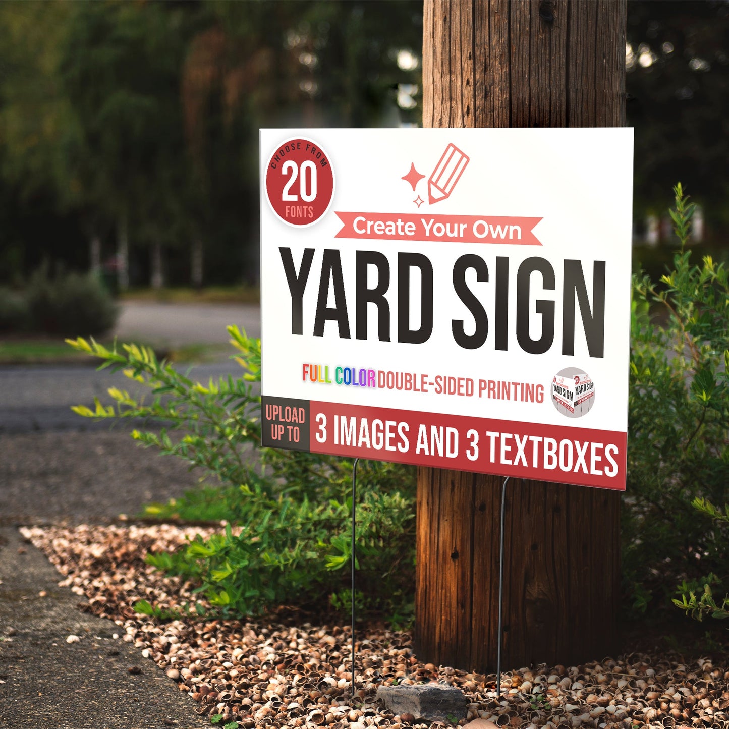 5 Yard Signs with Overnight Shipping