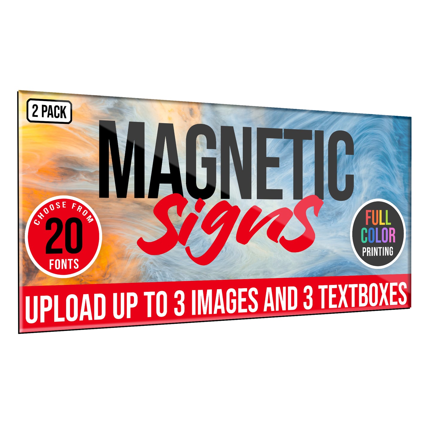 Customized Vinyl Car Magnet Signs in Full Color for Advertising 12"x24" - 2 PACK