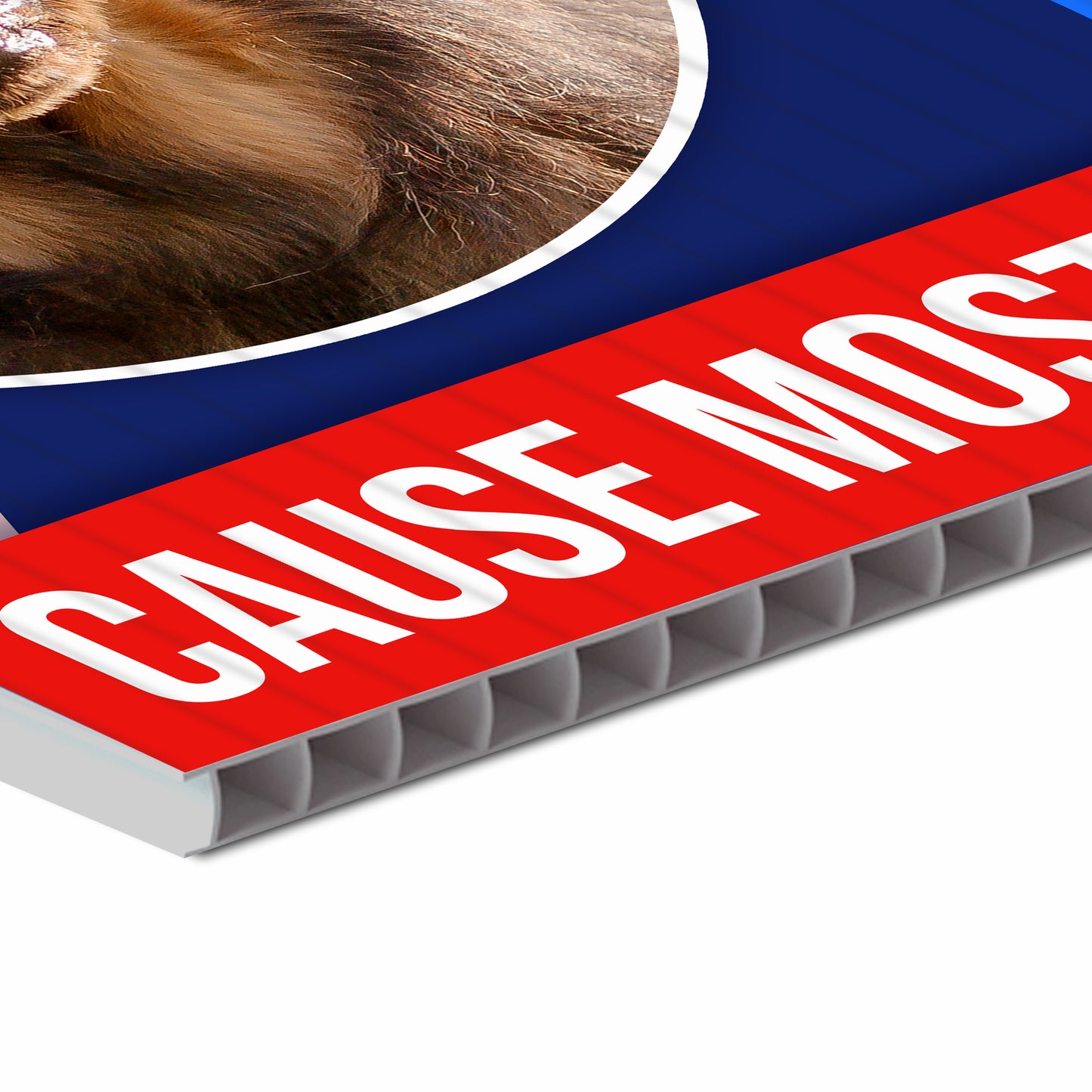 24"x18" Double Sided Custom Funny Political Yard Signs with Stakes, Personalized Pet Name 2024 Cause Most Humans Suck Yard Sign, Funny Pet Campaign Presidential Yard Signs (D 1)