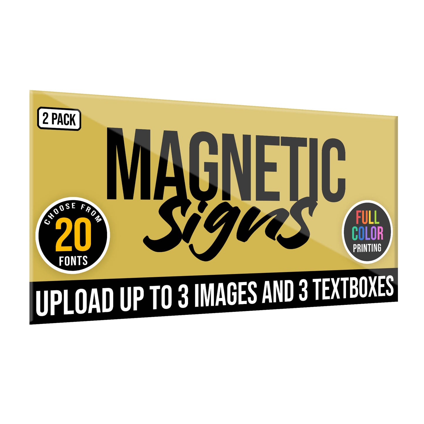 Customized Vinyl Car Magnet Signs in Full Color for Advertising 12"x24" - 2 PACK