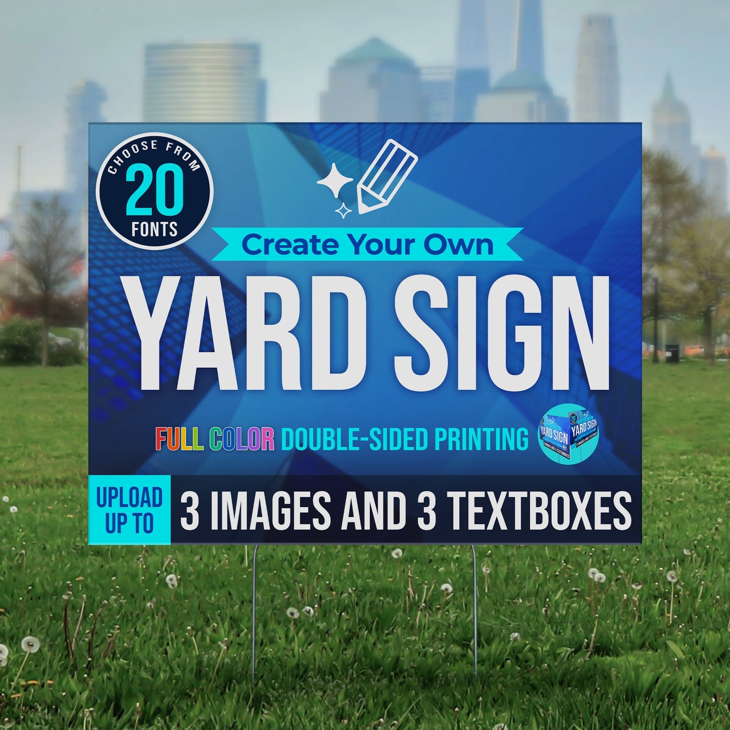 WHOLESALE Personalized Corrugated Plastic Full Color Yard Signs for Outdoors, Home, Office, Business - 24"x18" FOR PICK UP ONLY