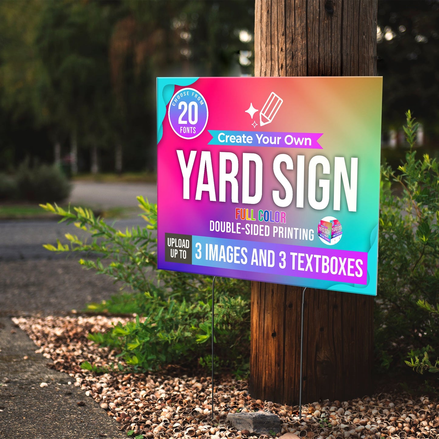 WHOLESALE Personalized Corrugated Plastic Full Color Yard Signs for Outdoors, Home, Office, Business - 24"x18" FOR PICK UP ONLY