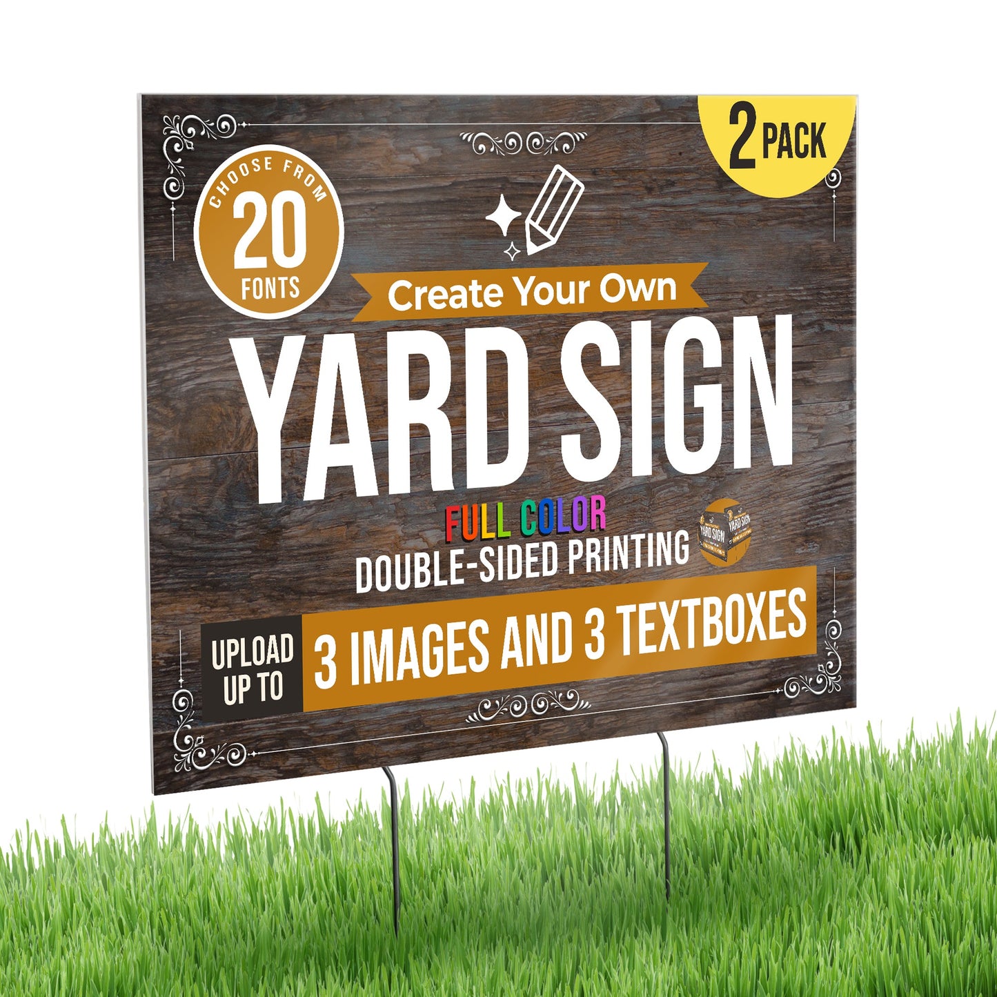 WHOLESALE Personalized Corrugated Plastic Full Color Yard Signs for Outdoors, Home, Office, Business - 24"x18" FOR PICK UP ONLY