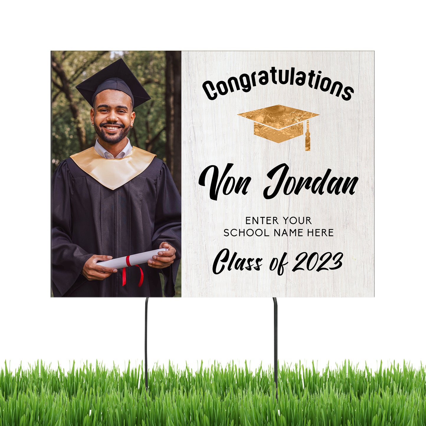 Personalized Graduation Yard Sign with Metal Stakes Class of 2023