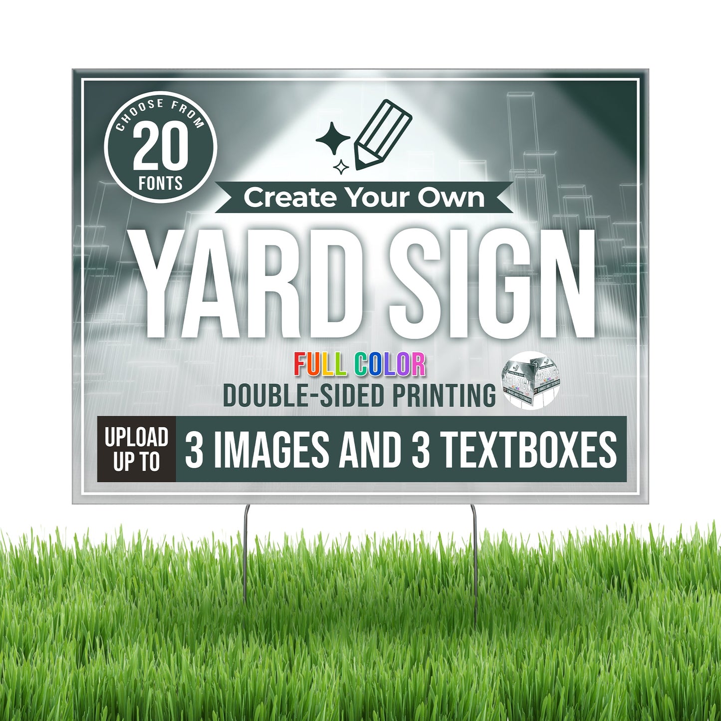 WHOLESALE Personalized Corrugated Plastic Full Color Yard Signs for Outdoors, Home, Office, Business - 24"x18" FOR PICK UP ONLY