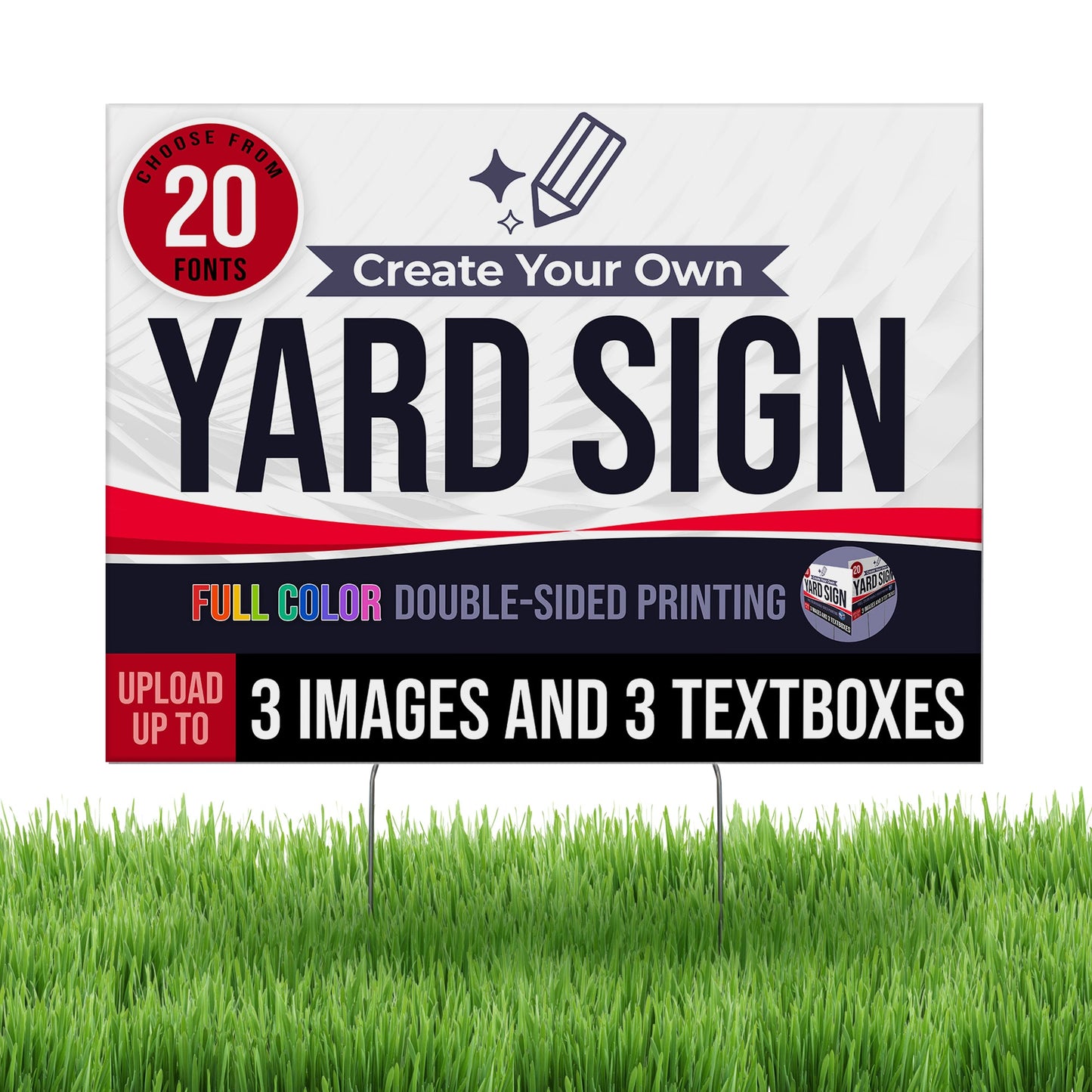 WHOLESALE Personalized Corrugated Plastic Full Color Yard Signs for Outdoors, Home, Office, Business - 24"x18" FOR PICK UP ONLY