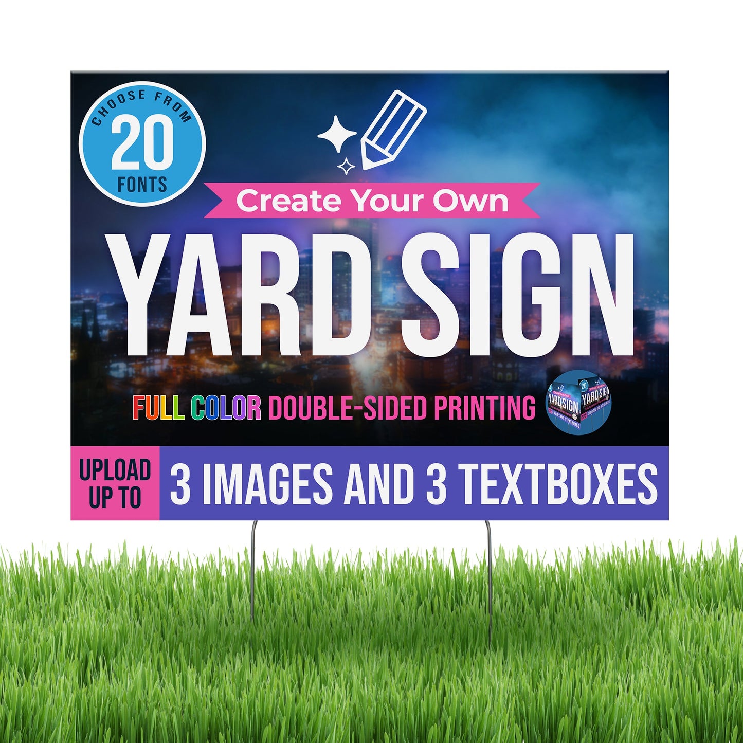 WHOLESALE Personalized Corrugated Plastic Full Color Yard Signs for Outdoors, Home, Office, Business - 24"x18" FOR PICK UP ONLY