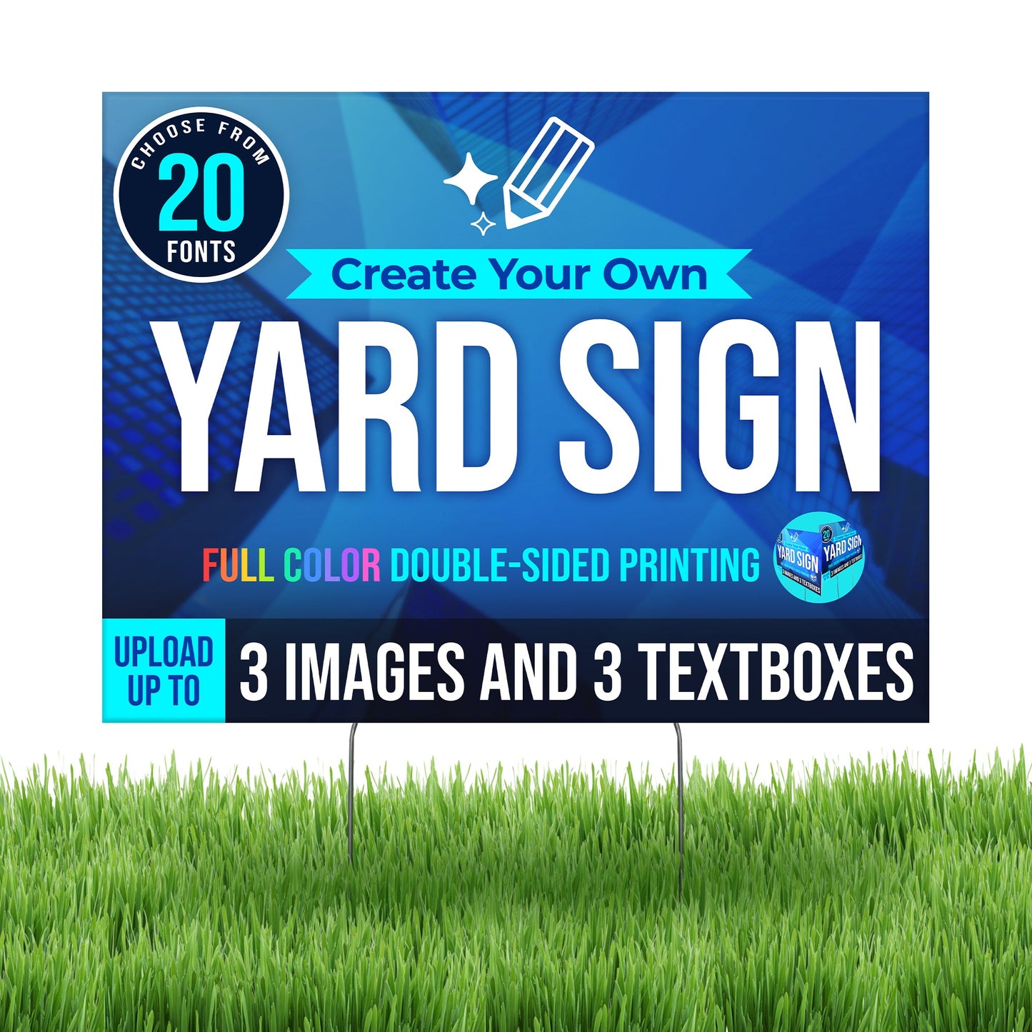 WHOLESALE Personalized Corrugated Plastic Full Color Yard Signs for Outdoors, Home, Office, Business - 24"x18" FOR PICK UP ONLY