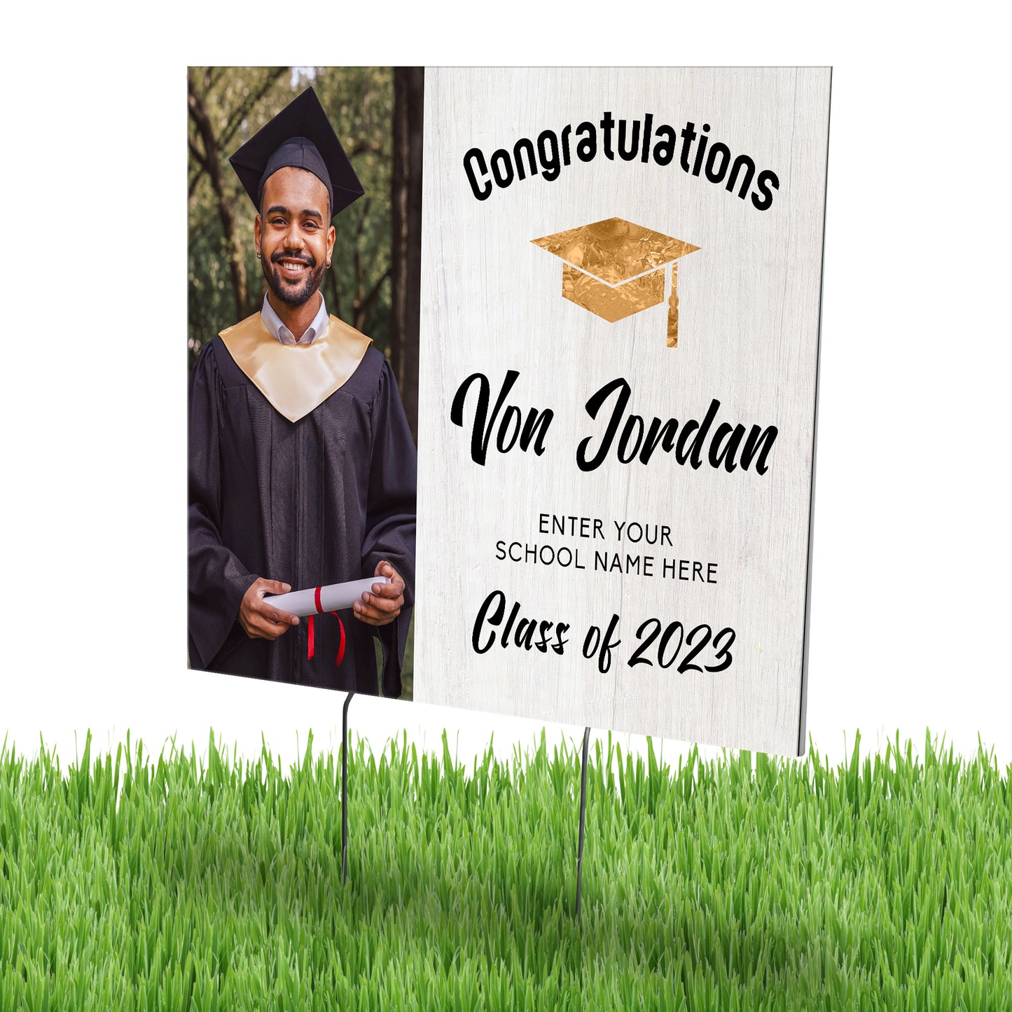 Personalized Graduation Yard Sign with Metal Stakes Class of 2023