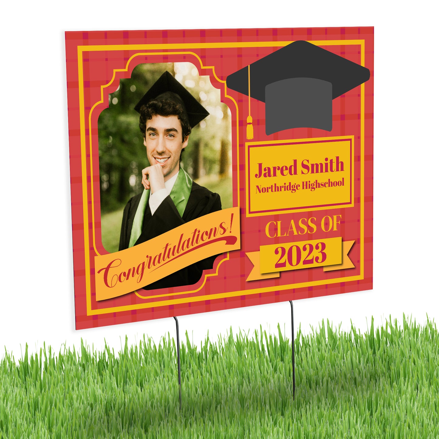 Personalized Graduation Yard Sign with Metal Stakes Class of 2023