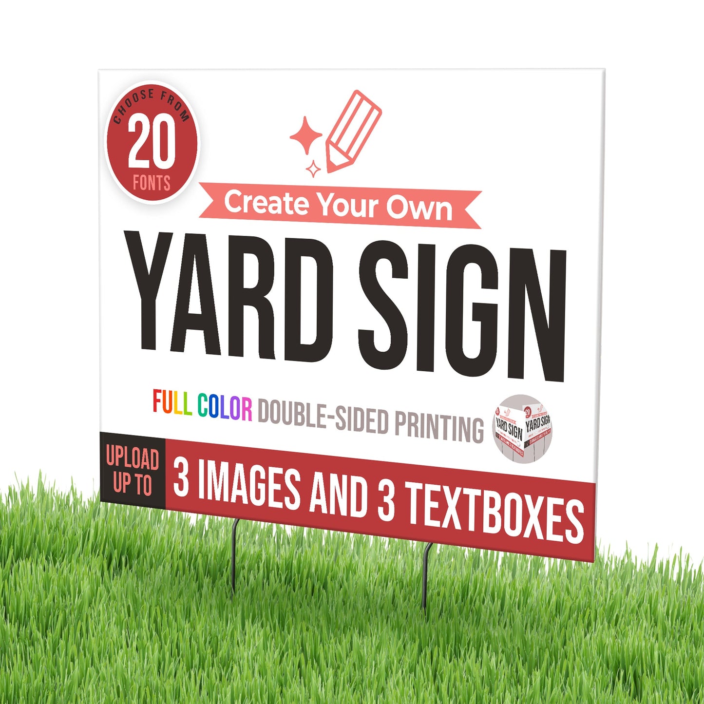 WHOLESALE Personalized Corrugated Plastic Full Color Yard Signs for Outdoors, Home, Office, Business - 24"x18" FOR PICK UP ONLY