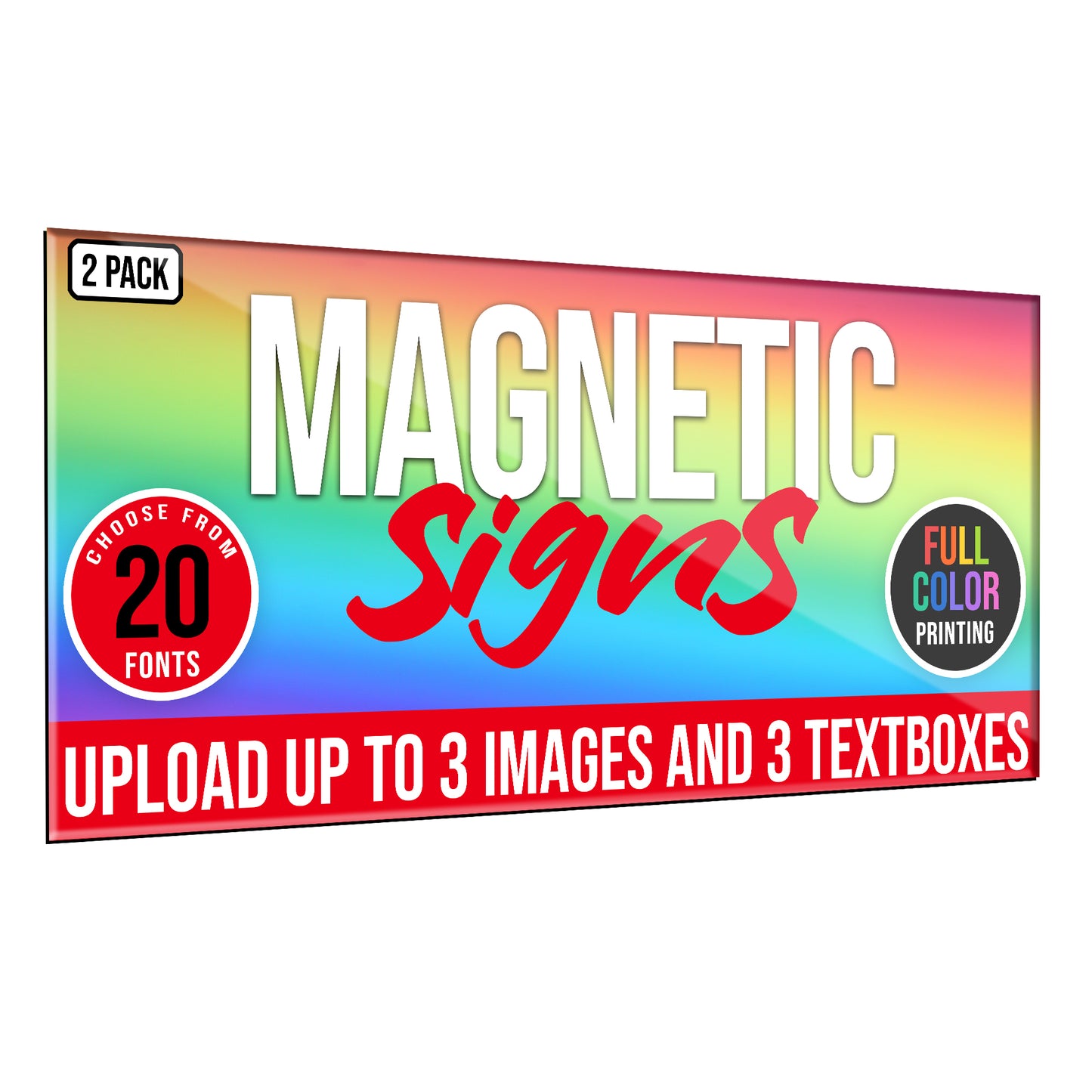 Customized Vinyl Car Magnet Signs in Full Color for Advertising 12"x24" - 2 PACK