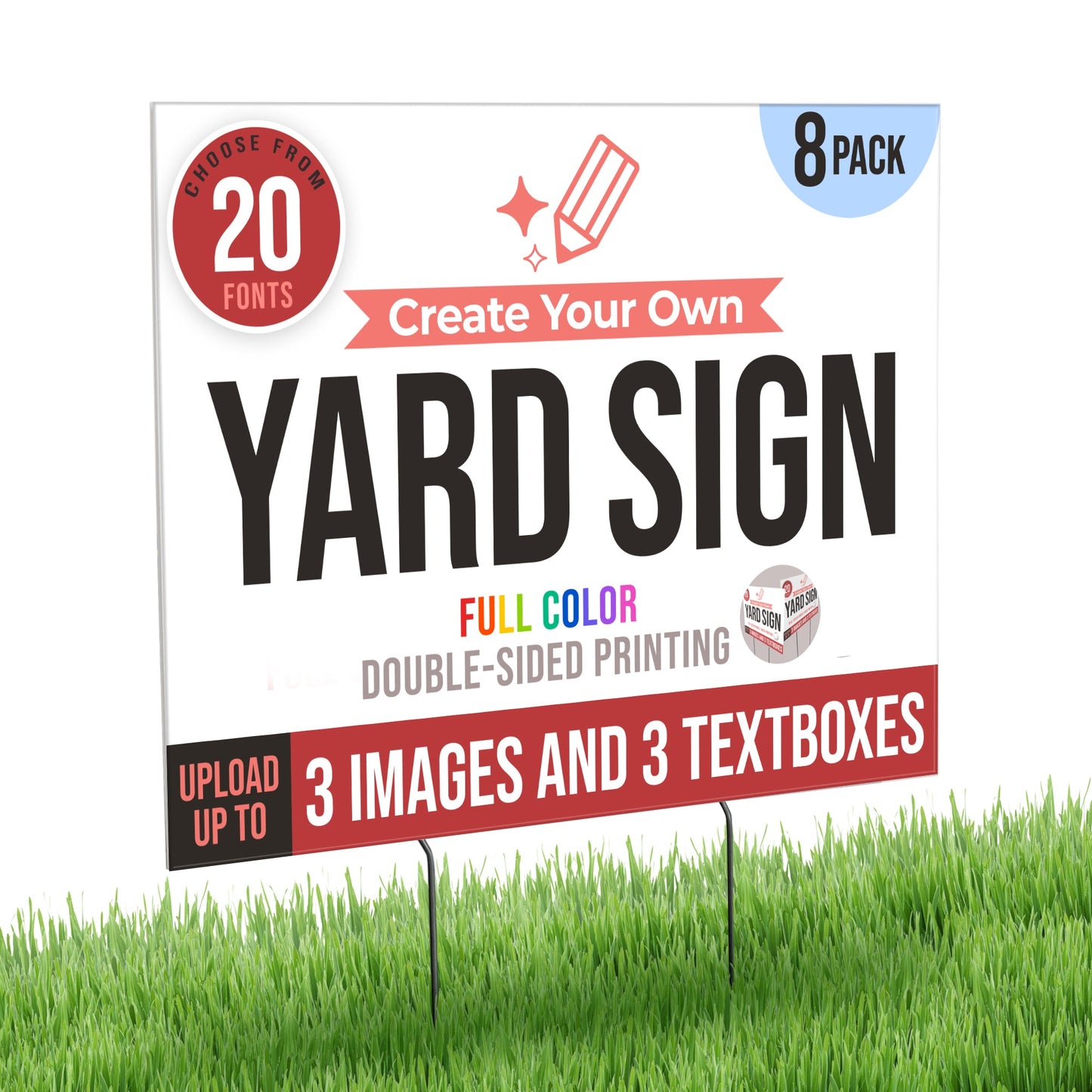 WHOLESALE Personalized Corrugated Plastic Full Color Yard Signs for Outdoors, Home, Office, Business - 24"x18" FOR PICK UP ONLY