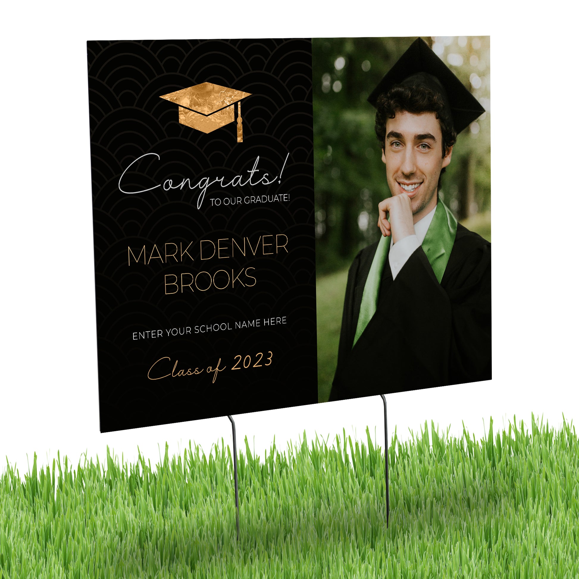 Personalized Graduation Yard Sign with Metal Stakes Class of 2023