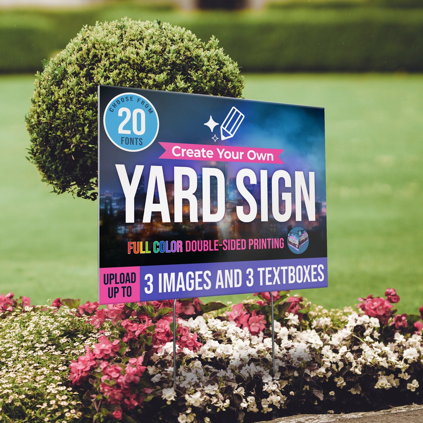 WHOLESALE Personalized Corrugated Plastic Full Color Yard Signs for Outdoors, Home, Office, Business - 24"x18" FOR PICK UP ONLY