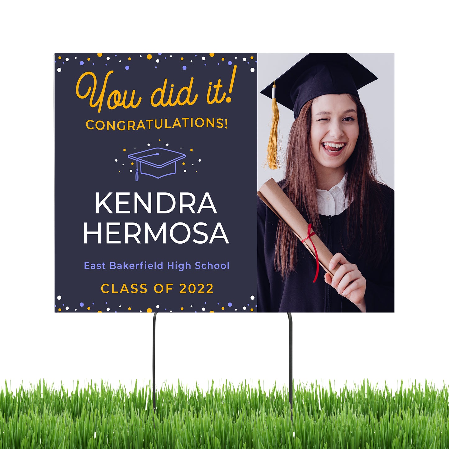 Personalized Graduation Yard Sign with Metal Stakes Class of 2023