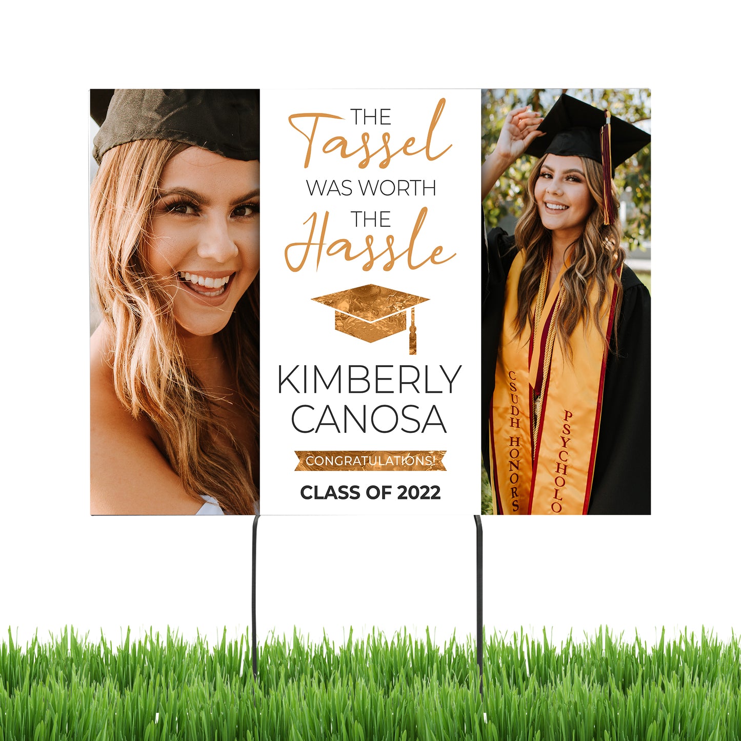 Personalized Graduation Yard Sign with Metal Stakes Class of 2023