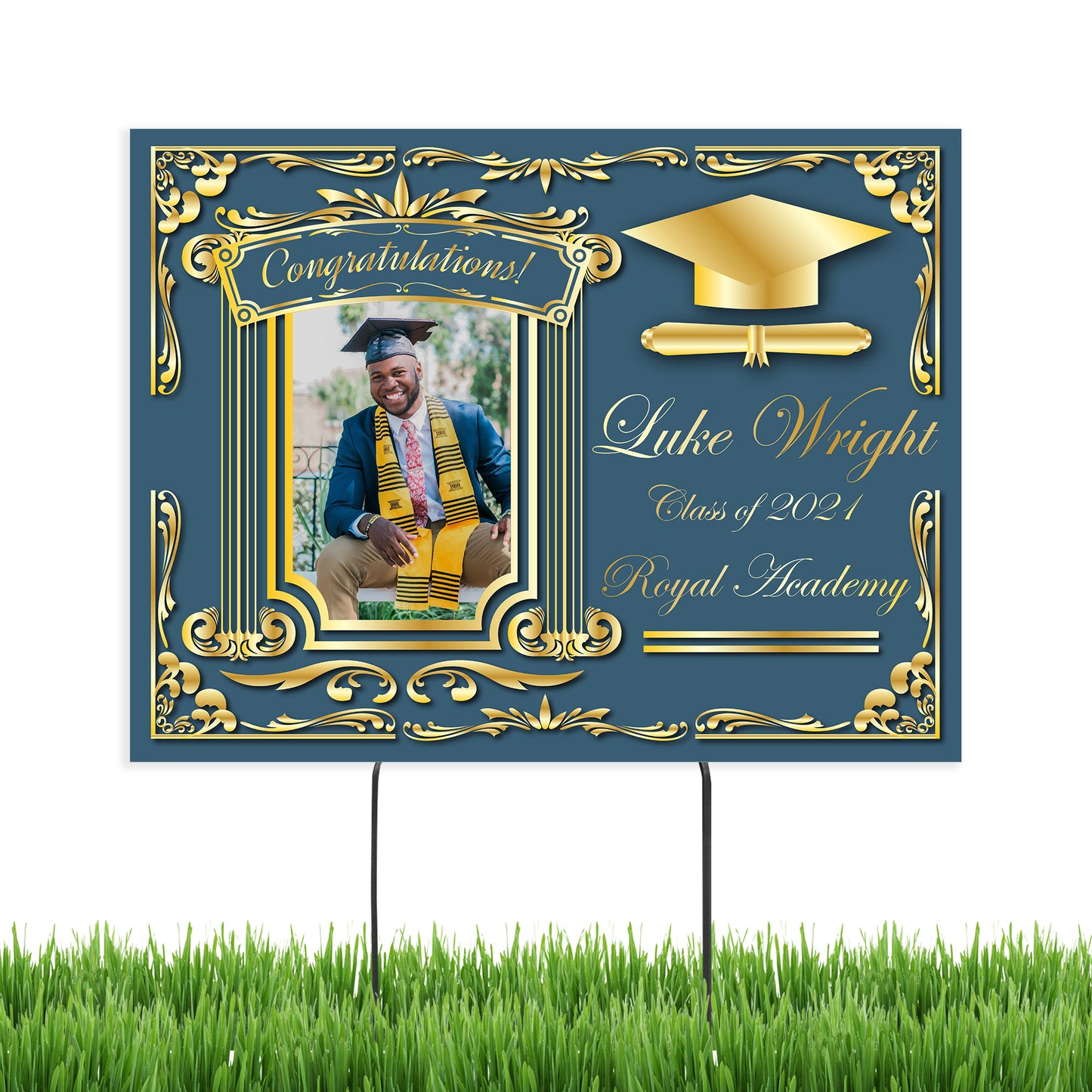 Personalized Graduation Yard Sign with Metal Stakes Class of 2023