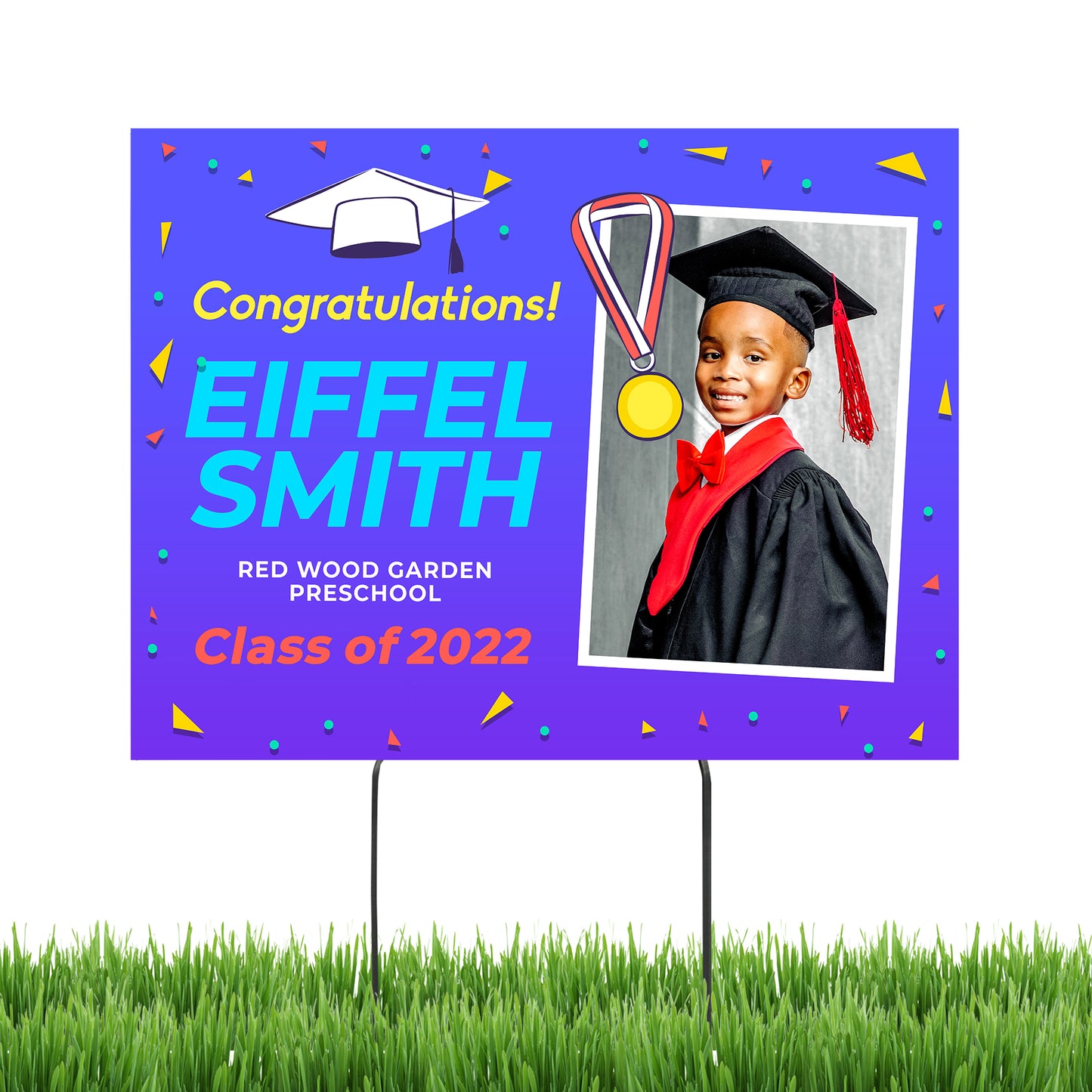 Personalized Graduation Yard Sign with Metal Stakes Class of 2023