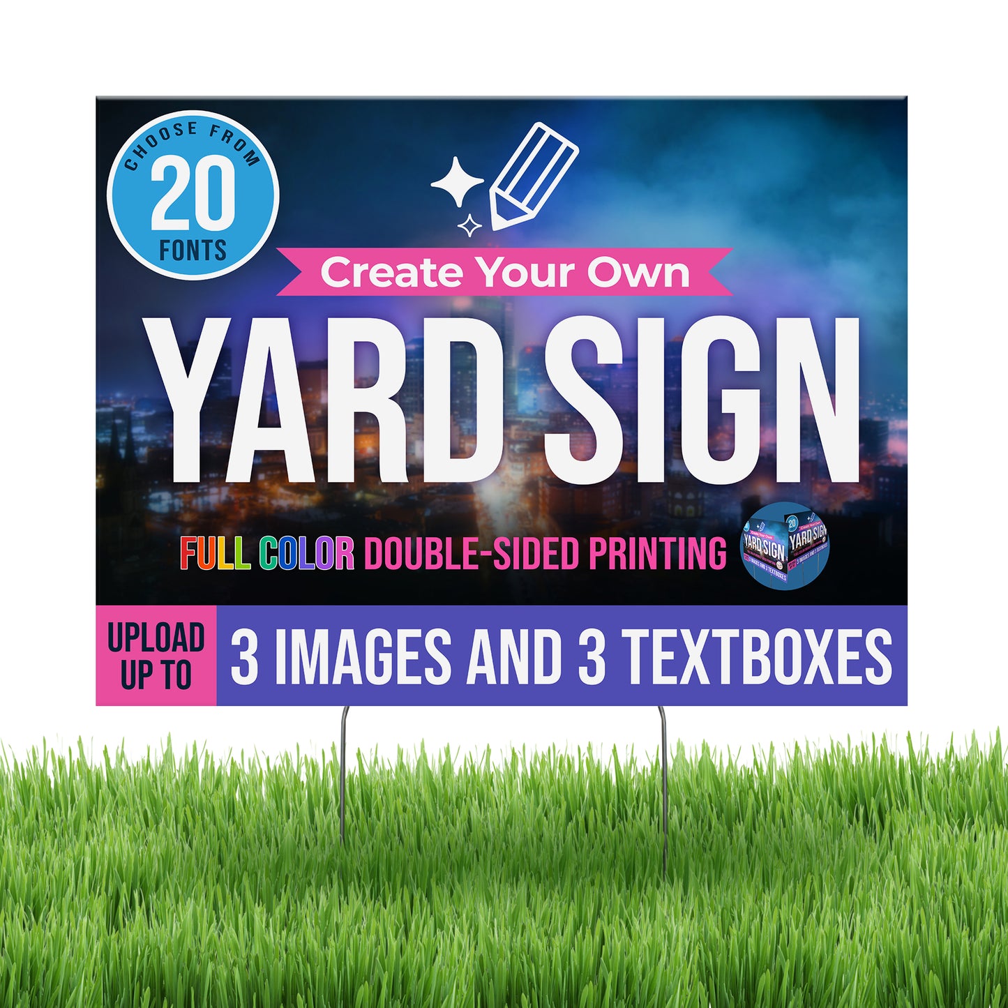 WHOLESALE Personalized Corrugated Plastic Full Color Yard Signs for Outdoors, Home, Office, Business - 24"x18" FOR PICK UP ONLY