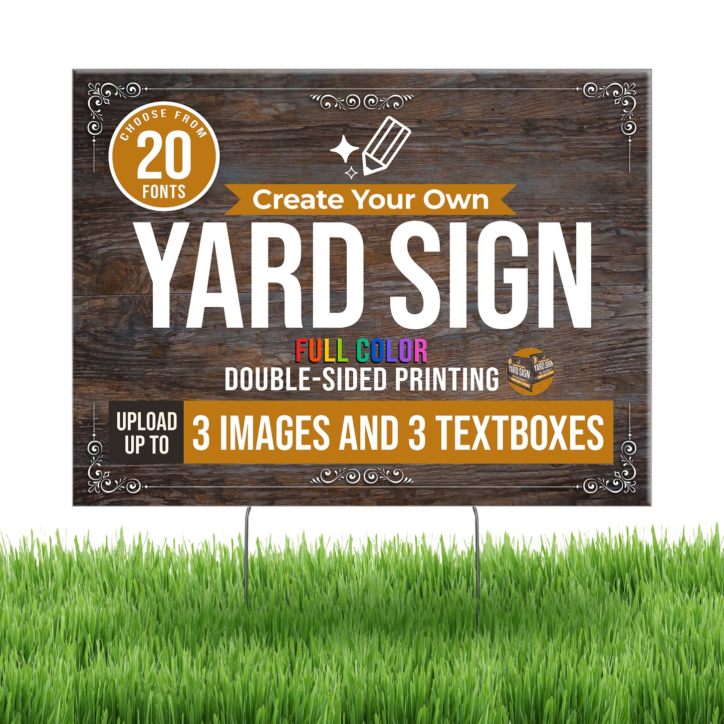 WHOLESALE Personalized Corrugated Plastic Full Color Yard Signs for Outdoors, Home, Office, Business - 24"x18" FOR PICK UP ONLY