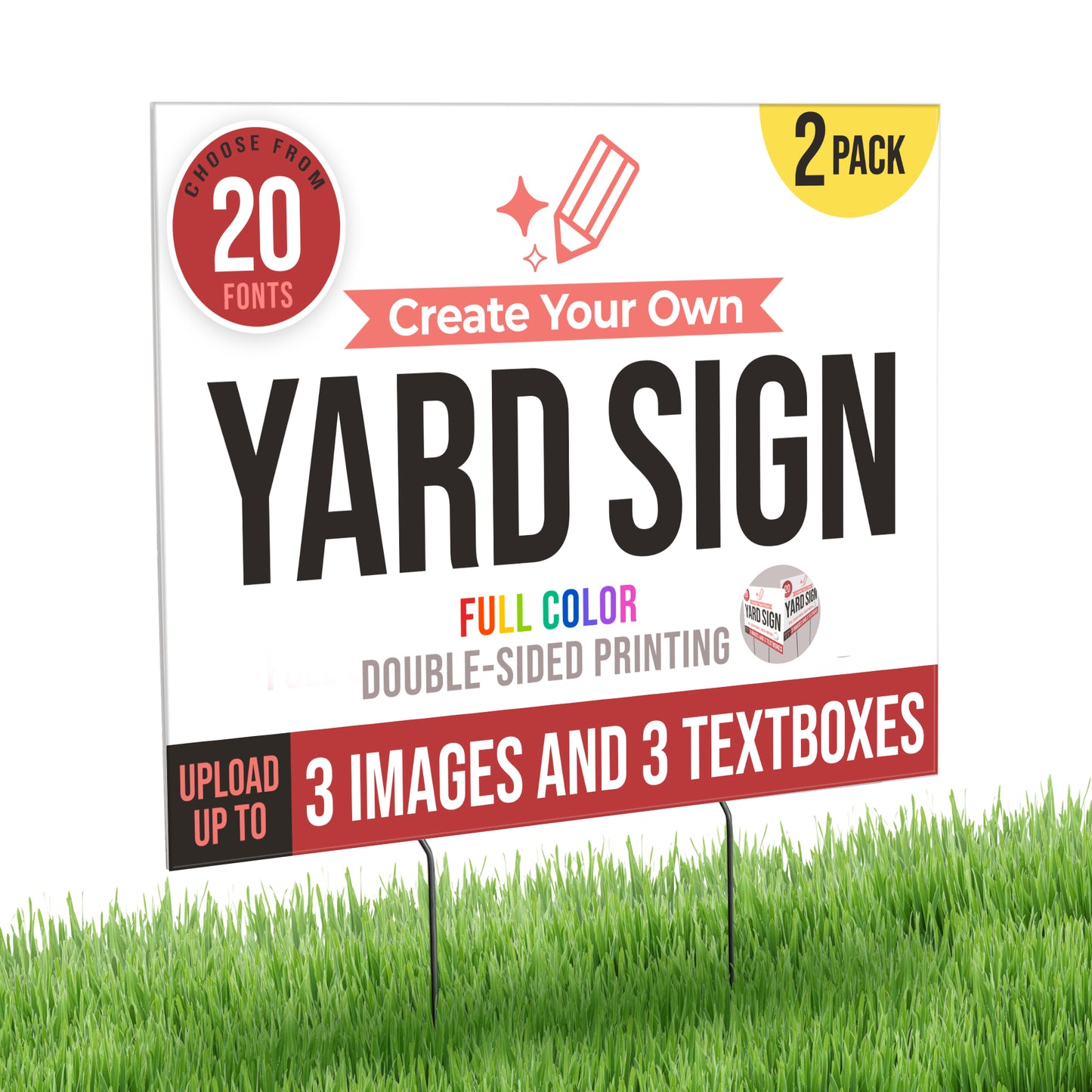 Personalized Corrugated Plastic Full Color Yard Signs for Outdoors, Home, Office, Business - 24"x18"