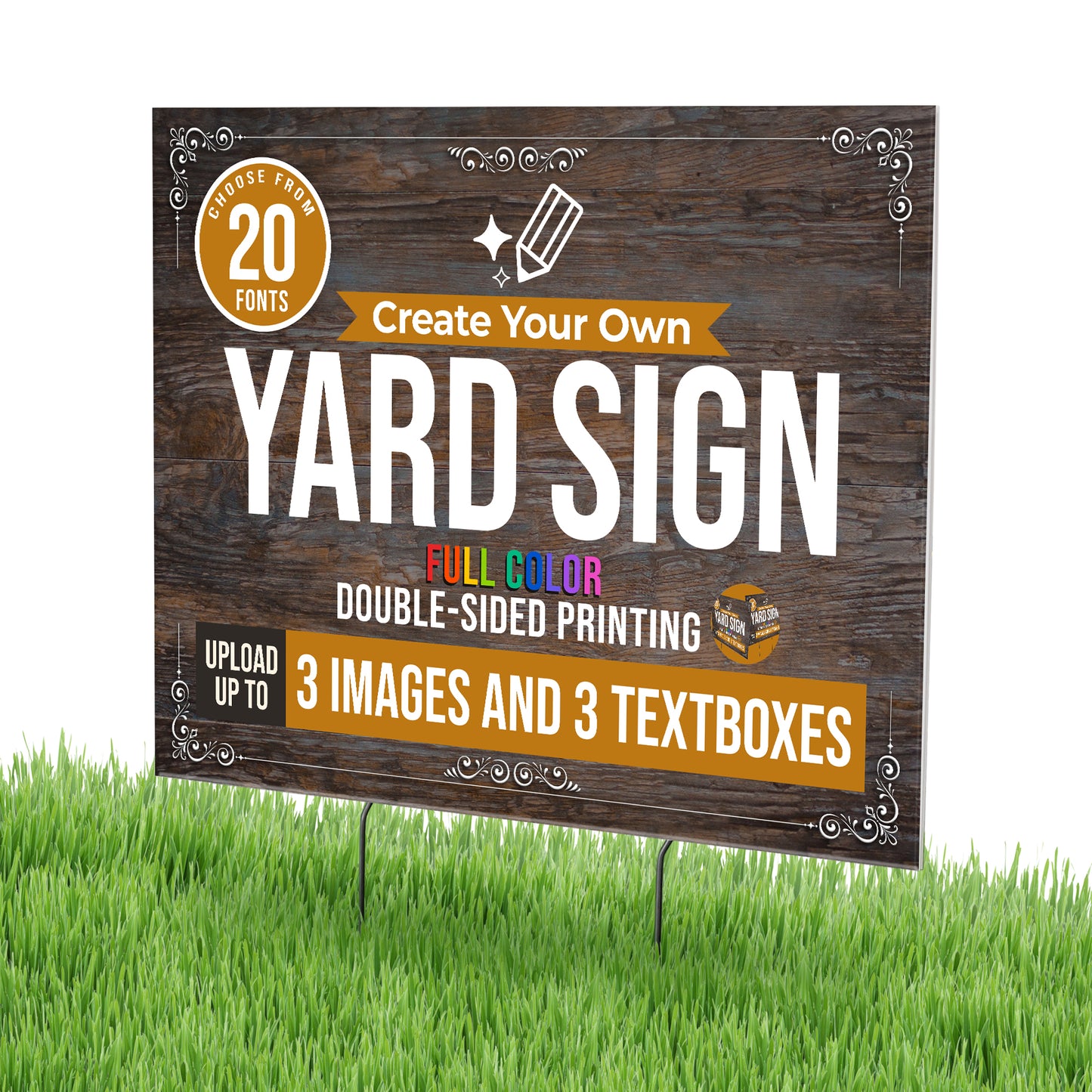 WHOLESALE Personalized Corrugated Plastic Full Color Yard Signs for Outdoors, Home, Office, Business - 24"x18" FOR PICK UP ONLY